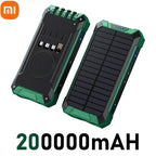 XIAOMI Solar Power Bank Wireless 200000mAh Large Capacity Fast Charging External Battery Outdoor Survival Emergency Equipment