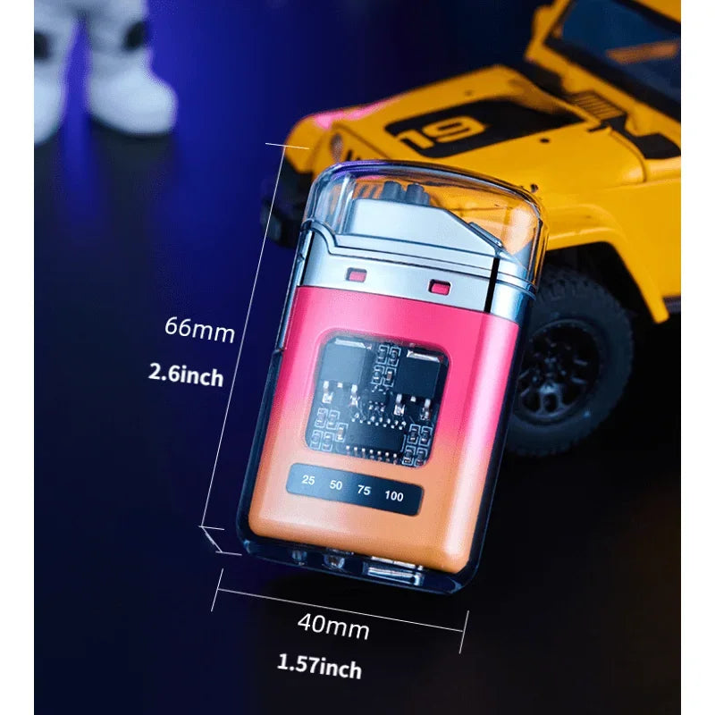 Rechargeable USB Electronic Lighter, Windproof Flameless LED Smart Dual Arc Portable Outdoor Survival Cigarette Lighters  Gifts