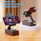 3-in-1 Portable Cell Phone Stand - Wireless Speaker with HD Surround Sound, Induction Speaker, Compatible with Any Smartphones, Phones, and Tablets for Home and Outdoor Use