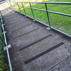 Heavy Duty Non-Slip Outdoor Stair Treads - 4x30 Inch (10-Pack) Industrial/Sturdy Adhesive Step Grips with Pre-Cut 80 Grit Anti-Slip Tape - All-Weather Vinyl Treads for Stairs, Decks, Skateboards, Commercial/Residential Use -
