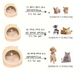 Soft Comfort Cat Cave Bed - 1pc One Cat House Tent with Washable Cushioned Pillow, Anti Slip Bottom