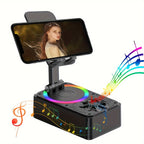 3-in-1 Portable Cell Phone Stand - Wireless Speaker with HD Surround Sound, Induction Speaker, Compatible with Any Smartphones, Phones, and Tablets for Home and Outdoor Use