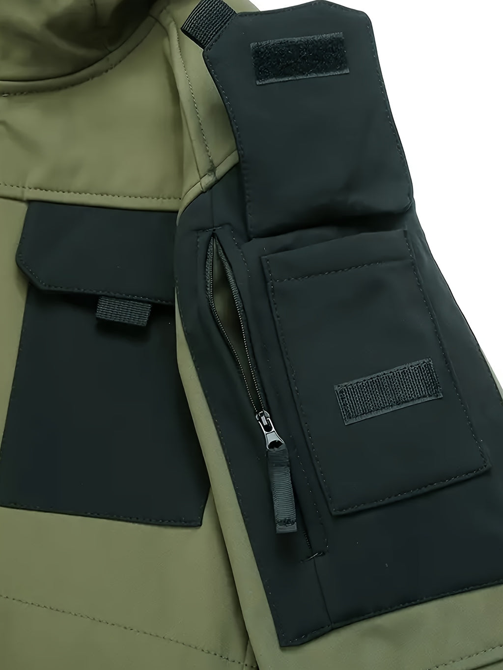 Men's 2pcs Fleece-Lined Hooded Jacket & Pants Set - Windproof Softshell Winter Clothing, Full-Zip Mummy-Like Zipper, Multi-Pocket Shell (Grey/Black) for Skiing, Hiking, Snow Sports - Thermal Outfit, Mens Clothes, Workwear For