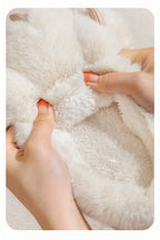 Kawaii Cat Plush Slippers, Warm Fuzzy Slip-On Mules for Women, Cozy Home Slippers