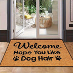 Non-Slip, Quick-Dry Dog Lover Doormat "Welcome Like You Hair" - 1pc, Absorbent, Dirt-Resistant, Rectangular Welcome Mat for Indoor/Outdoor Use, 16x24in/20x31.5in, TPR & Polyester, Hand Wash Only