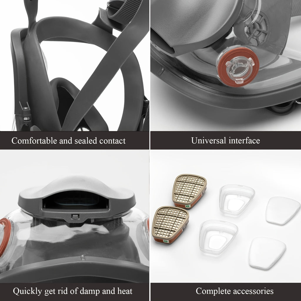 6800 Gas Mask Full Face Large Size Respirator Reusable Full Face Respirator Gas Paint Sprayer Chemical Wood working Dust