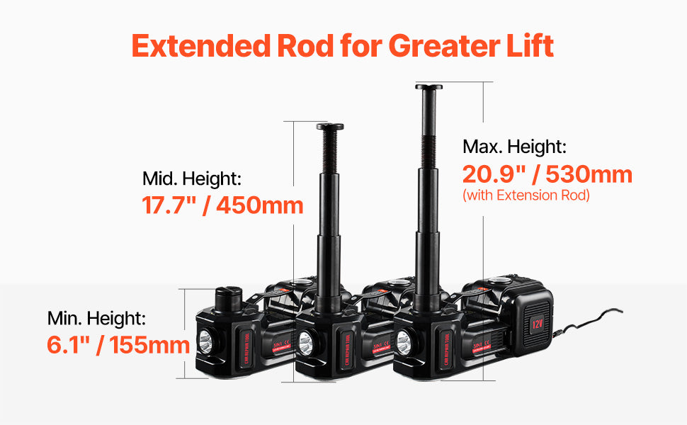 SucceBuy 5T Electric Car Jack Electric Scissor Jack 12V Tire Changer with Electric Impact Wrench & LED Light for Sedan SUV Truck