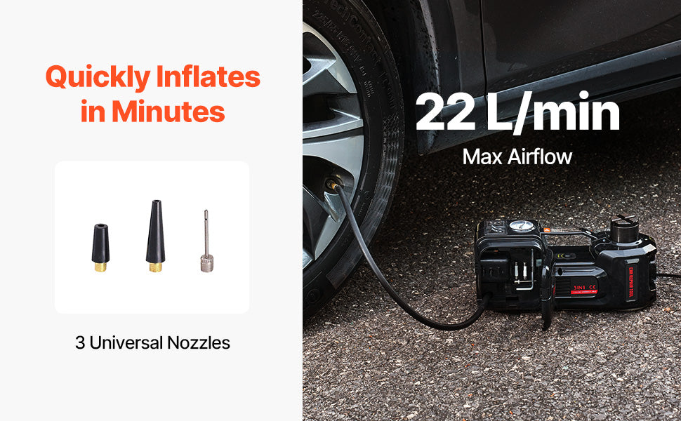 SucceBuy 5T Electric Car Jack Electric Scissor Jack 12V Tire Changer with Electric Impact Wrench & LED Light for Sedan SUV Truck