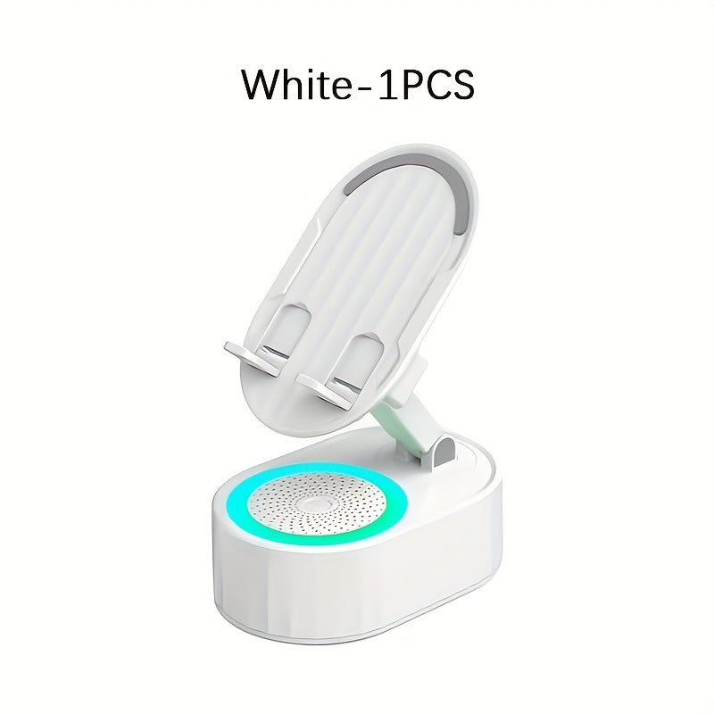 1pc Multi-function Portable 5-in-1 Wireless Connection Speaker, Wireless Induction Speaker, Mobile Phone Stand Form Multi-function Speaker, Adjustable Power Supply And Color Environmental Lights, Button Control, Enhanced Smar