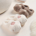 Kawaii Cat Plush Slippers, Warm Fuzzy Slip-On Mules for Women, Cozy Home Slippers