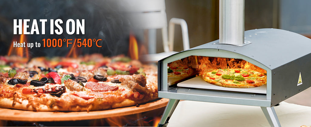 Succebuy 12inch Outdoor Oven Charcoal Fired Maker Portable Outside Stainless Steel Grill&Pizza Waterproof for Backyard Camping