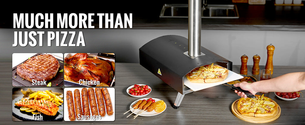 Succebuy 12inch Outdoor Oven Charcoal Fired Maker Portable Outside Stainless Steel Grill&Pizza Waterproof for Backyard Camping